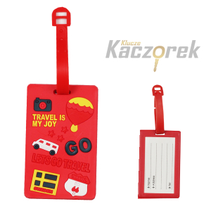Brelok do kluczy 163 - zawieszka do bagażu - Lets'go travel - czerwony